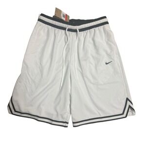 Nike Loose Fit Knee Length Mens Shorts Size Large White, Navy Trim Dri Fit‎